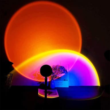 INF Bordlampe ""Sunset"" med 16 RGB farver fjernbetjening Sort