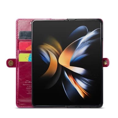 Wallet 3-kort ægte læder Samsung Galaxy Z Fold 5 - Vinrød
