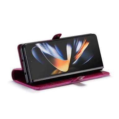 Wallet 3-kort ægte læder Samsung Galaxy Z Fold 5 - Vinrød