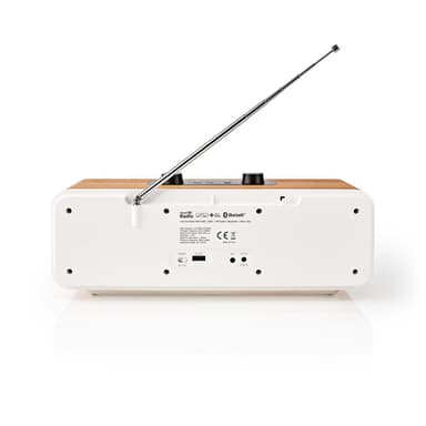 Nedis Internet Radio | Borddesign | Bluetooth® / Wi-Fi | DAB+ / FM / Internet | 2.4 "" | Farveskærm | 34 W | Fjernstyret | App-styret | Vækkeur | Sleep timer | Brun / Hvid