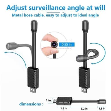Minikamera/övervakningskamera USB med 64GB minneskort