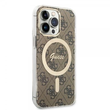 Guess iPhone 13 Pro Cover 4G Pattern MagSafe Brun