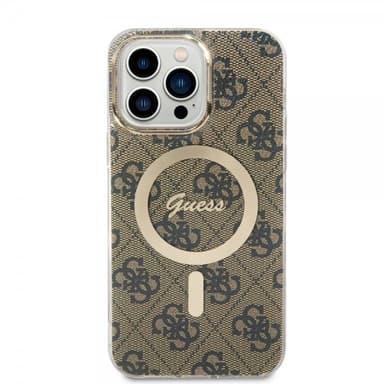 Guess iPhone 15 Pro Max Cover 4G Pattern MagSafe Brun