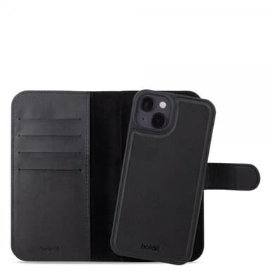 holdit iPhone 13/iPhone 14 Etui Wallet Case Magnet Plus Black
