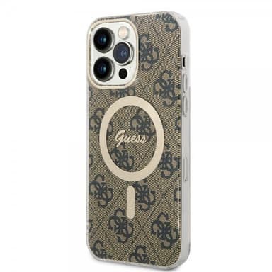 Guess iPhone 15 Pro Max Cover 4G Pattern MagSafe Brun
