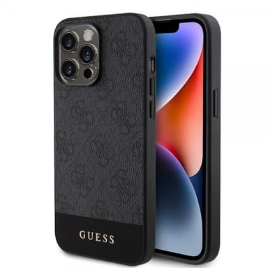 Guess iPhone 15 Pro Cover Bottom Stripe MagSafe Sort