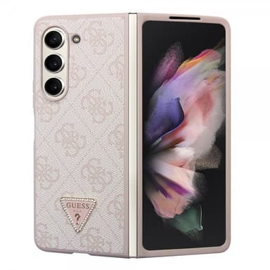 Guess Samsung Galaxy Z Fold 5 Cover 4G Metal Triangle Strass Lyserød