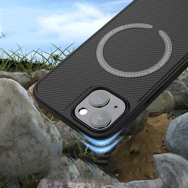 INF Carbon Fiber Phone Charging Case til iPhone Sort iPhone 13