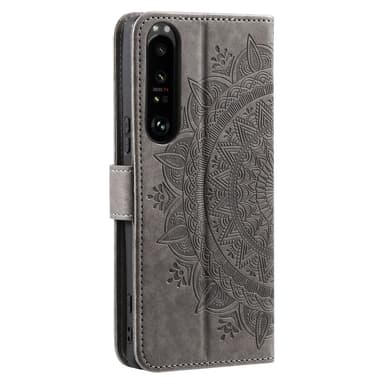 SKALO Sony Xperia 1 V Mandala Flip Cover - Grå