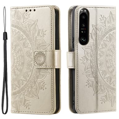 SKALO Sony Xperia 1 V Mandala Flip Cover - Guld