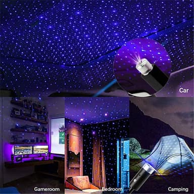 USB Skylight Projektorlys Bilsoveværelsesloft Starlight-projektor - Blå/Lilla Lys