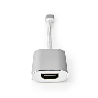 Nedis USB-C™ Adapter | USB 3.2 Gen 1 | USB-C™ Han | HDMI ™ -udgang | 4K@60Hz | Power delivery | 0.20 m | Runde | Guldplateret | Flettet / Nylon | Sølv | Cover Window Box