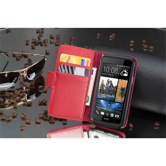 HTC Desire 600 Pungetui Cover Case (Rød)