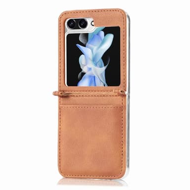 Læder cover med kortplads Samsung Galaxy Z Flip 5 - Brun