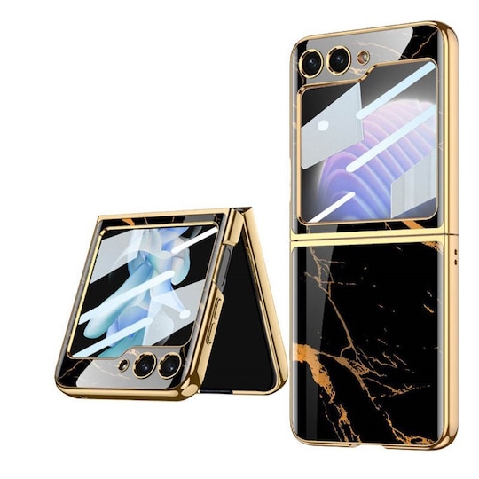 Marble Glass Case Samsung Galaxy Z Flip 5 - Blackgold