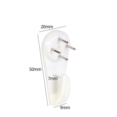 10 billedbøjler, vægkroge til ophængning af billeder, billedtæppe, ure uden skader Hvid 5x2x0,9 cm L