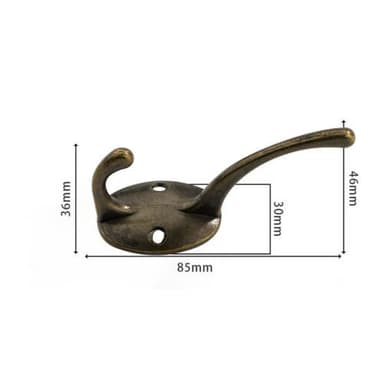 INF 5-pak tøjkroge og skruer i gammeldags design Bronze