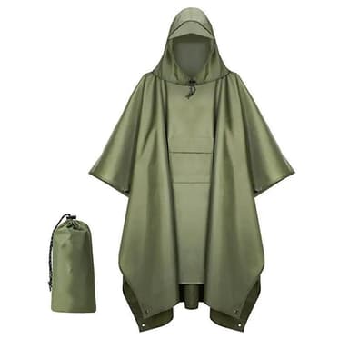 INF Multifunktionel regnponcho med hætte / camping presenning / shelter til vandrecamping Farve
