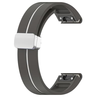 22 mm silikone magnetisk urrem med spænde til Samsung Gear S3, Garmin Venu 3 Grå