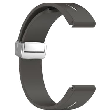 22 mm silikone magnetisk urrem med spænde til Samsung Gear S3, Garmin Venu 3 Grå