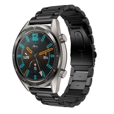 INF Urremme i rustfrit stål til 22 mm/46 mm Huawei Watch GT4 45 mm/Watch 4 Pro Sort