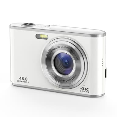 Digitalkamera 4K 48MP 16 x zoom webcam med 32GB TF-kort Sølv