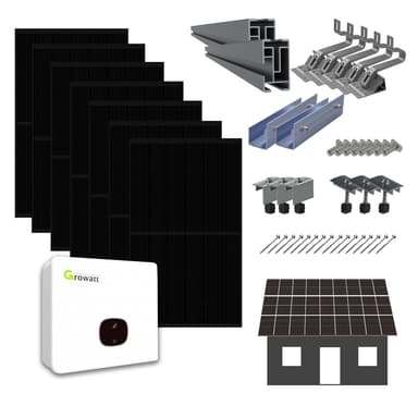 Solcellepakke  4.7kW 230V All Black