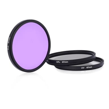 9-pak kamerafiltersæt med UV CPL FLD-filter Sort 58mm