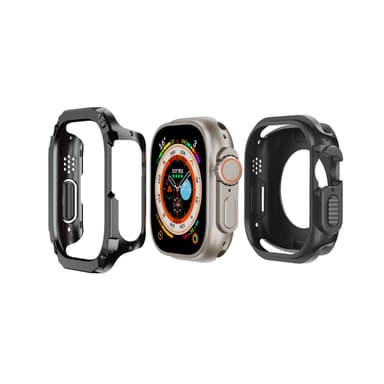 INF 2 i 1 beskyttende etui, blødt TPU-cover til Apple Watch Sort 40-41 mm: 4,1x1 cm 1