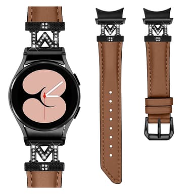 Rhinestone Black M-Type Link-urrem til Samsung Galaxy Watch 4/5/6-serien Brun
