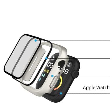 INF 2-Pack vandtæt etui til Apple Watch iWatch 9/8/7/6/5/4 IPX8 sølv 40 mm