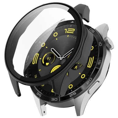 Smart urkasse med skærmbeskytter til Huawei Watch GT 4 Sort 46mm 1