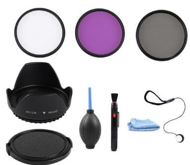 9-pak kamerafiltersæt med UV CPL FLD-filter Sort 58mm