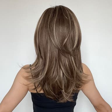 INF Chic stilfuld paryk til kvinder brun 55 cm