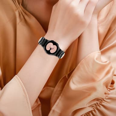 Bling Rhinestone læderurrem til Samsung Galaxy Watch 4/5/6-serien Hvid