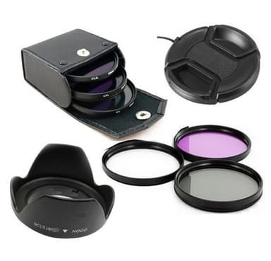 6-pak UV CPL FLD filtersæt med essentielt tilbehør Sort 58mm