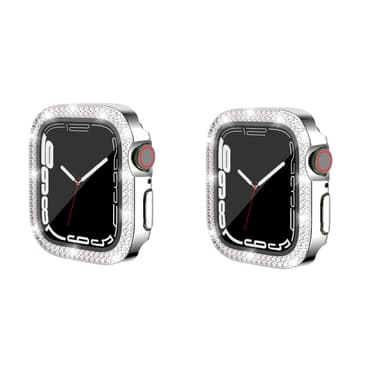 INF 2-Pakke etui med skærmbeskytter til Apple Watch iWatch 3 sølv 44 mm