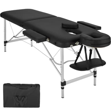 Massagebriks i aluminium med 2 zoner, polstring + taske - sort