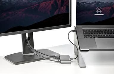 StarTech.com TB3DKM2HDL, Ledningsført, Thunderbolt 3, 10,100,1000 Mbit/s, IEEE 802.3ab,IEEE 802.3i,IEEE 802.3u, Grå, 3840 x 2160 pixel