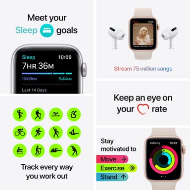 Apple Watch SE 44mm GPS+4G LTE (grey alu/sort sportsrem)