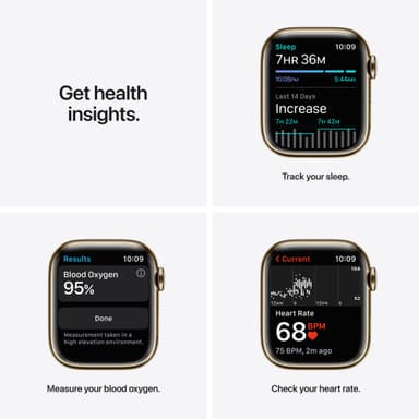 Apple Watch Series 7 41 mm GPS+eSIM (guldstål /Abyss bl. sp. rem)