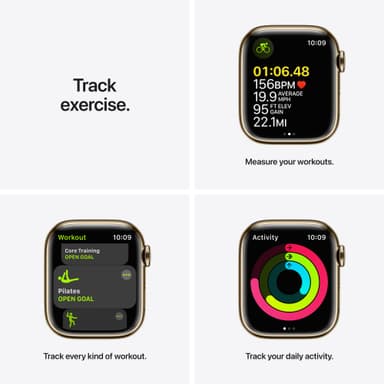 Apple Watch Series 7 41 mm GPS+eSIM (guldstål /Abyss bl. sp. rem)