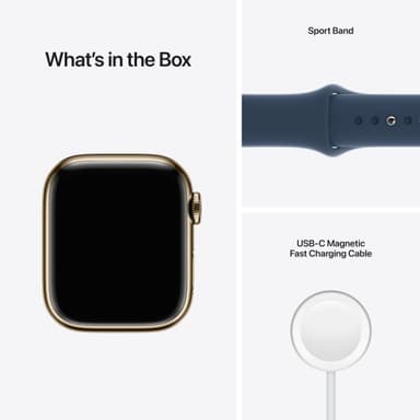 Apple Watch Series 7 41 mm GPS+eSIM (guldstål /Abyss bl. sp. rem)