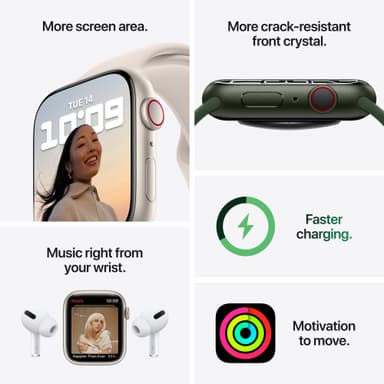 Apple Watch Series 7 41 mm GPS+eSIM (guldstål /Abyss bl. sp. rem)