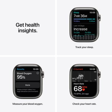 Apple Watch Series 7 41 mm GPS+eSIM (grafitstål/midnight sp. rem)