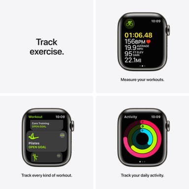 Apple Watch Series 7 41 mm GPS+eSIM (grafitstål/midnight sp. rem)