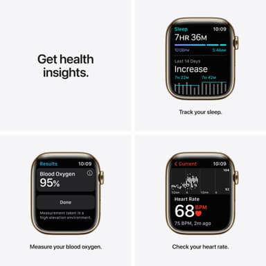 Apple Watch Series 7 45 mm GPS+eSIM (guldstål /Abyss bl. sp. rem)