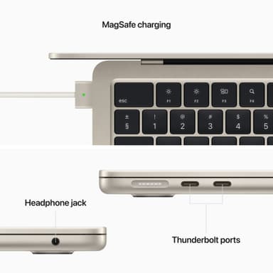 MacBook Air M2 8/512 GB bærbar computer (Starlight)