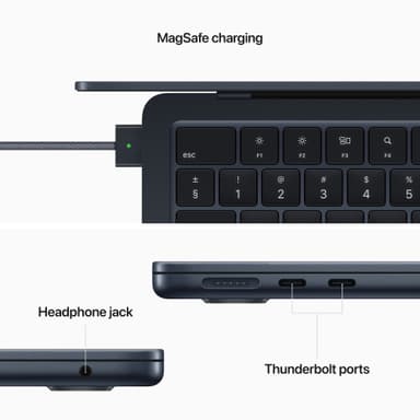 MacBook Air M2 8/512 GB bærbar computer (Midnight)