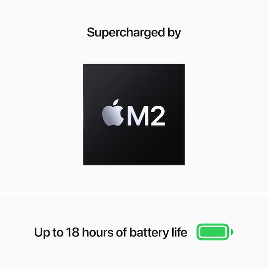 MacBook Air M2 2022 8/256 GB bærbar computer (Midnight)